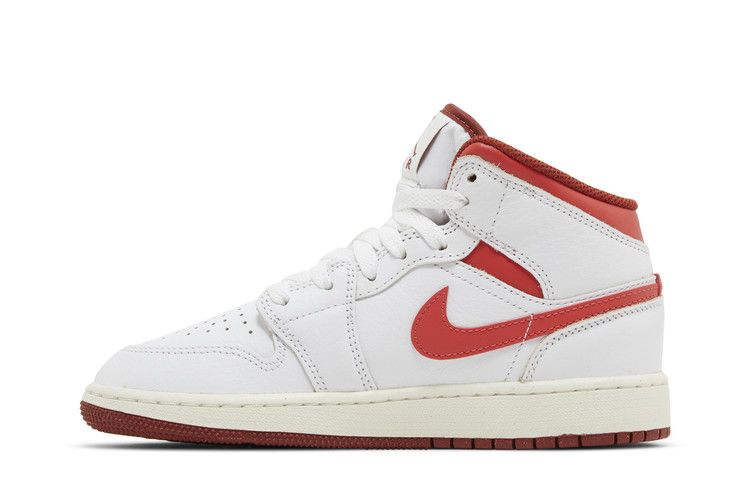 Air Jordan 1 Mid SE White Dune Red - FJ3464-160