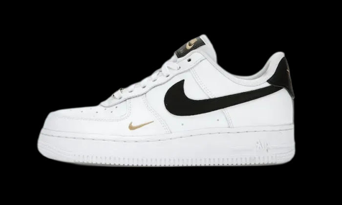 Nike Air Force 1 Low '07 Essential White Black Gold Mini Swoosh - CZ0270-102