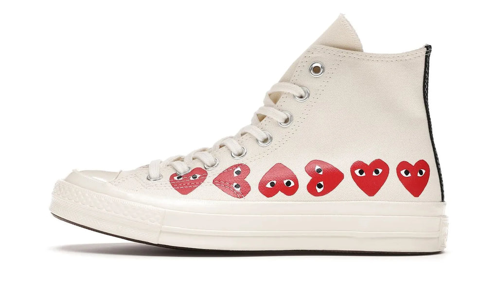 Chuck Taylor All Star 70 Hi Comme des Garcons PLAY Multi-Heart White - 162972C