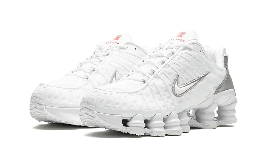 Nike Shox TL White Metallic Silver Max Orange - AR3566-100 / AV3595-100