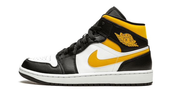 Air Jordan 1 Mid White Pollen Black (GS) - 554724-177 / 554725-177