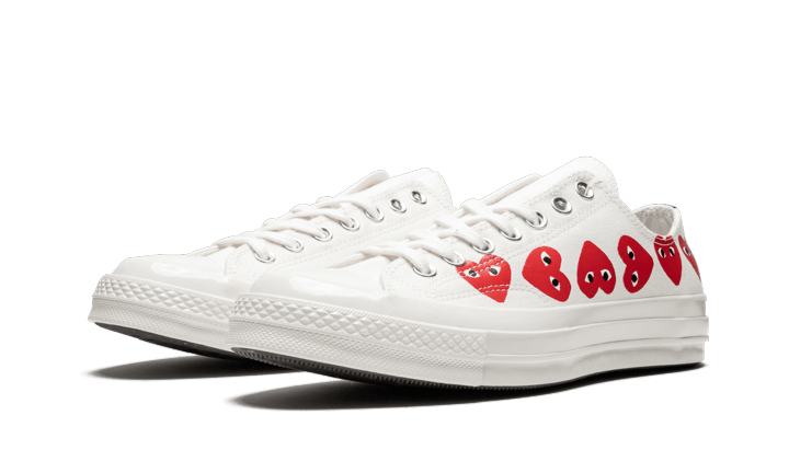 Chuck Taylor All-Star 70s Ox Comme des Garçons PLAY Multi-Heart White - 162975C